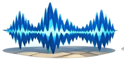 Blue audio waveform